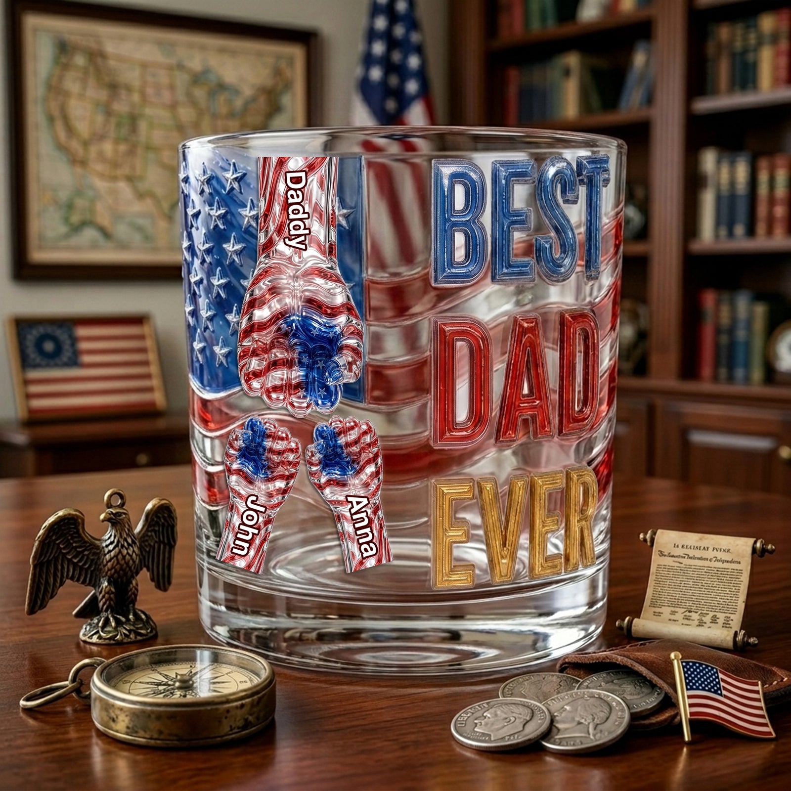 Power Fist Drinking Glass - Personalized Gifts For Dads 06ohlu220526 - Glass - GoDuckee