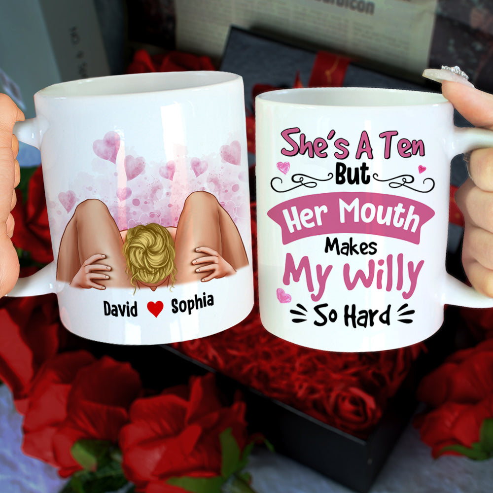 She's Is A Ten Personalized Funny Coffee Mug, Couple Gift - Coffee Mug - GoDuckee