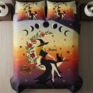 Mabon Witch Autumn Moon Quilt Bed Set - Personalized Gifts For Wiccan 02QHLU290725 - Blanket - GoDuckee