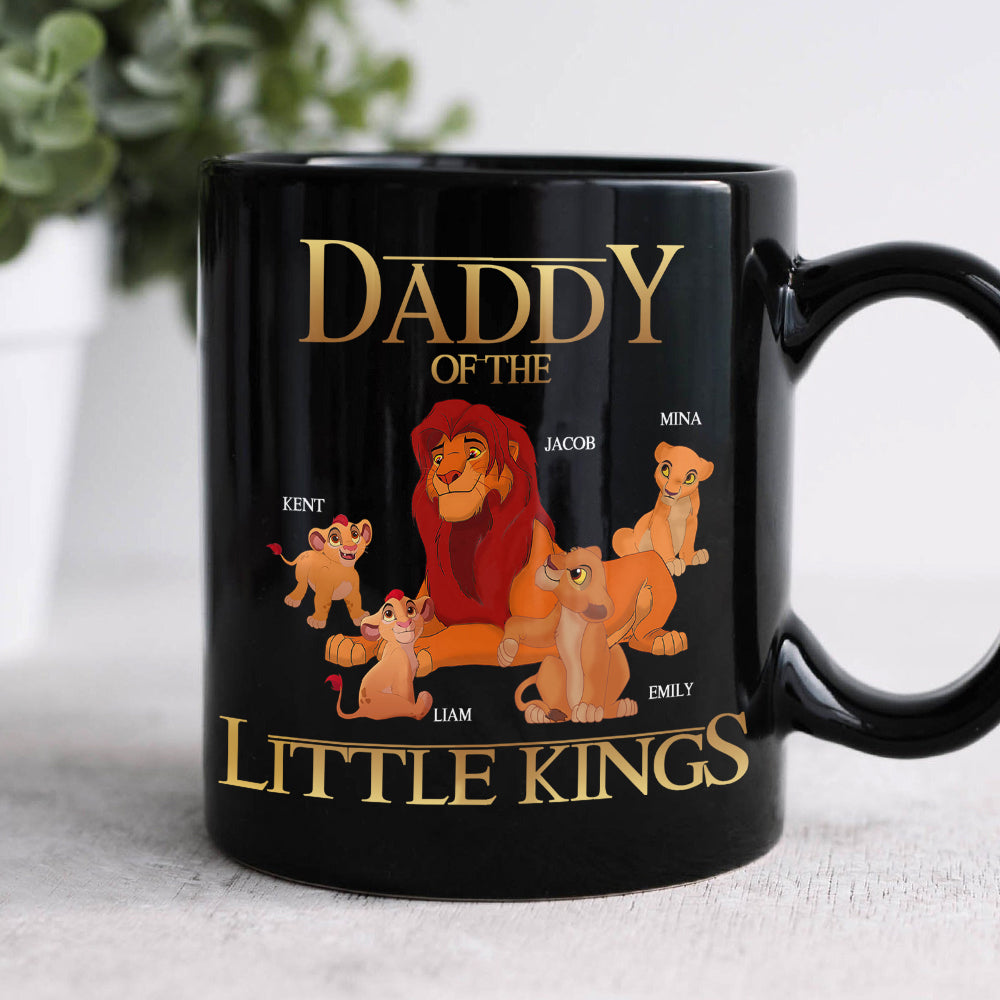 Personalized Gifts For Dad Black Coffee Mug Little Kings 01OHPU060124 - Coffee Mugs - GoDuckee