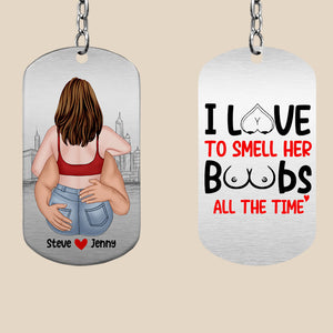 Romantic Couple, I Love You Forever, Personalized Stainless Steel Keychain, Gifts For Couple - Keychains - GoDuckee
