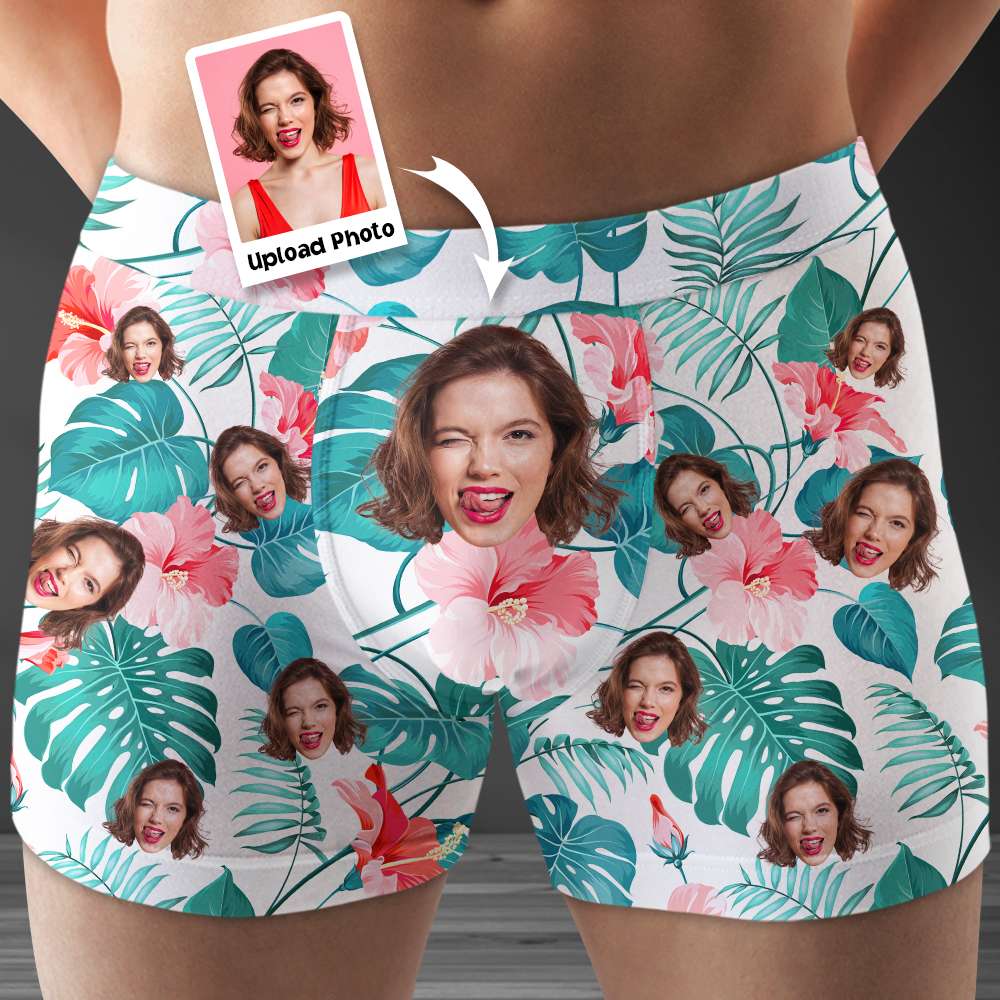 Gifts For Husband, Personalized Photo Men's Boxer, Unique Gifts For Him, Valentine's Day Gifts - Boxer Briefs - GoDuckee