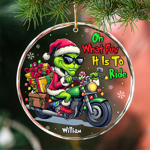 Personalized Gifts For Motorcycle Lovers, Christmas Crystal Glass Ornament 04XQPU200924 - Ornament - GoDuckee