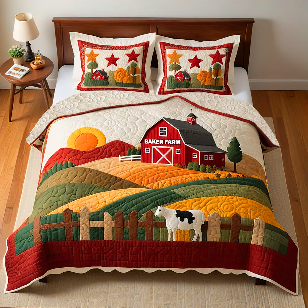 Personalized Gifts For Farmer Quilt Bed Set, Peaceful Farm House 05qhpu220125 - Blanket - GoDuckee