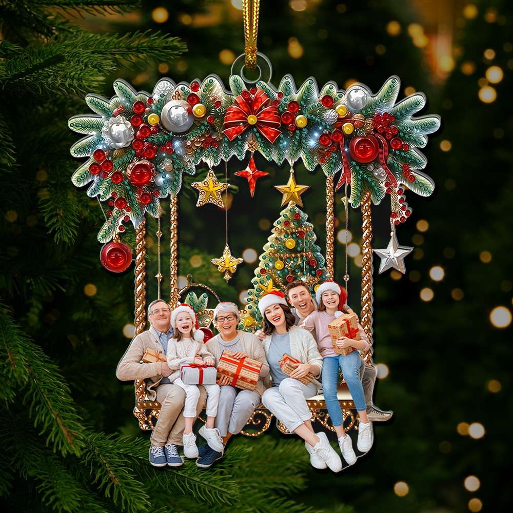 Custom Photo Gifts For Family Ornament Christmas 02KALU071024 - Ornament - GoDuckee