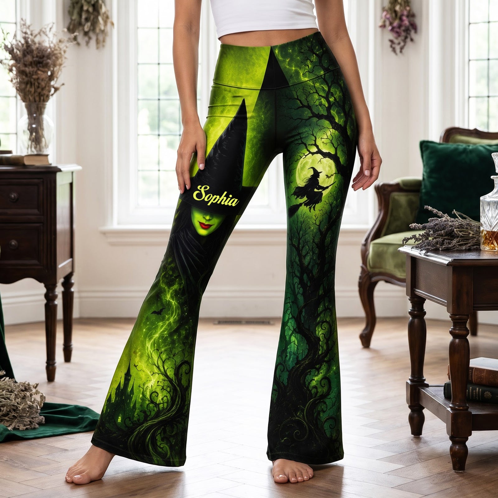 Personalized Enchanted Witch Flare Leggings – Halloween Gifts For Her 03naqn310726 - Shorts and Pants - GoDuckee