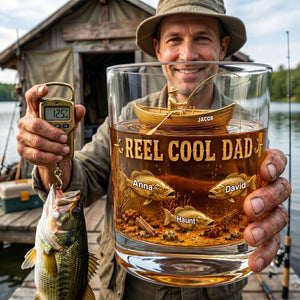 Fishing Cool Dad Round Glass Personalized Gifts For Dad 01NALU230526 - Glass - GoDuckee