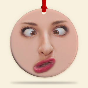 Custom Face - Funny Face Ceramic Ornament - Ornament - GoDuckee