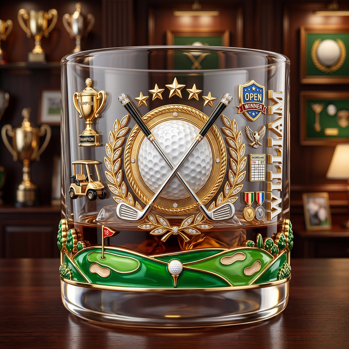 Golf Champion Drinking Glass - Personalized Gifts For Golfers 05patn240626 - Glass - GoDuckee