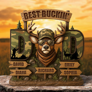 Deer Dad Acrylic Plaque - Personalized Gifts For Dad 01xqqn300425 - Shaped Plaques - GoDuckee