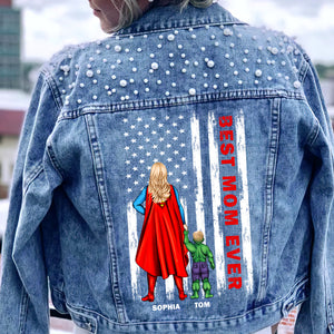 Personalized Gifts For Mom Denim Jacket Best Mom Ever 01natn010424pa - Denim Jacket - GoDuckee