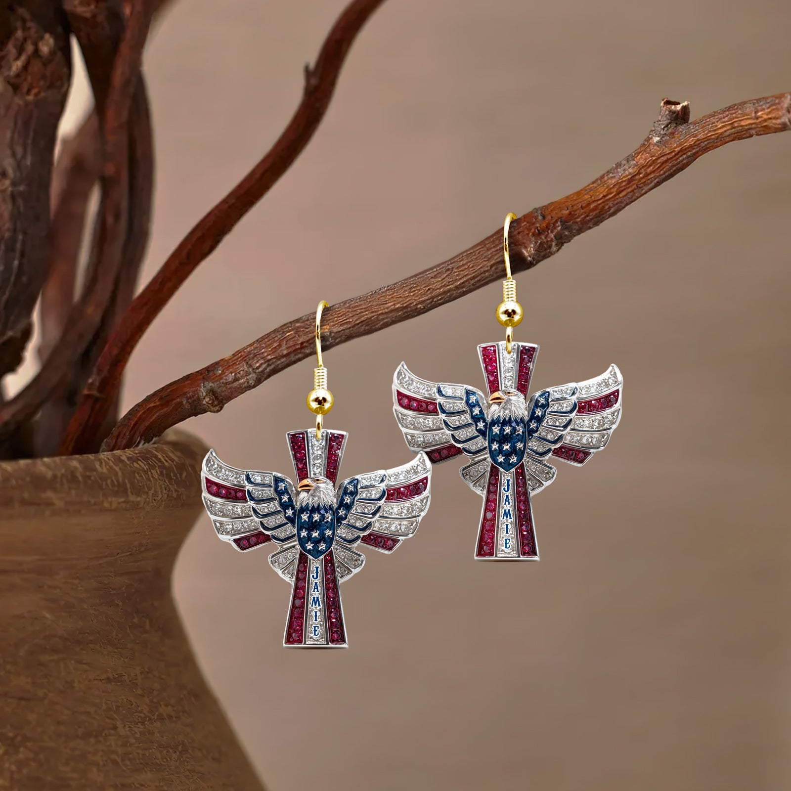 American Cross Earrings - Personalized Gifts For Christian 04tgmg080725 - Earrings - GoDuckee