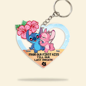 From Our First Kiss Till Our Last Breath, Personalized Keychain, Gift For Couple 04ACHN220623 - Keychains - GoDuckee