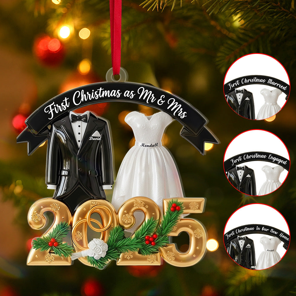Christmas Couple Acrylic Ornament - Personalized Gift For Couple 03TGMG090825 - Ornament - GoDuckee