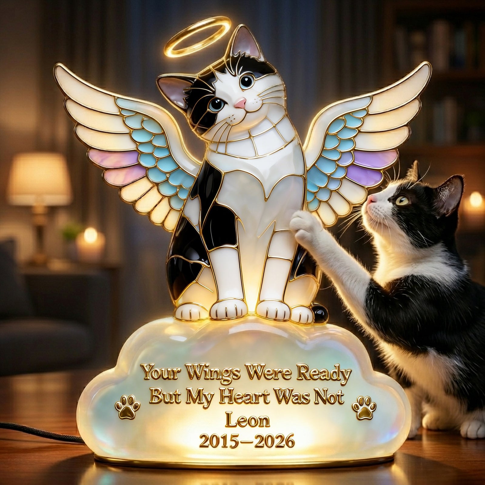 Pet Angel Memorial Light Box, Custom Photo Keepsake To Remember Losted Pets 02qhlu010426 - Light Box - GoDuckee