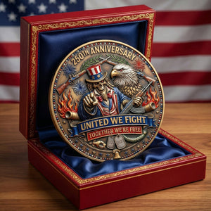 Celebrated America 250th Anniversary Printed Metal Coin - Personalized Gifts 03tyqn240326 - Coin - GoDuckee
