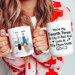 Best Friend, You're My Favorite Person, Personalized Mug, Friends Lying Feet Up Mug, Gift For Friends - Coffee Mug - GoDuckee