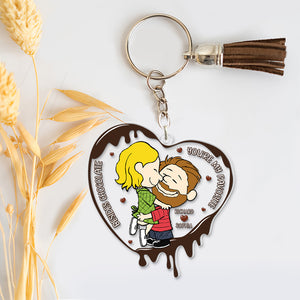 Personalized Gift For Couples Acrylic Keychain Beside Chocolate You're My Favorite 01KAQN061224HG - Keychains - GoDuckee