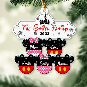 Gift For Family, Personalized Acrylic Ornament, Mouse Kids Ornament, Christmas Gift 02ACDT251023 - Ornament - GoDuckee