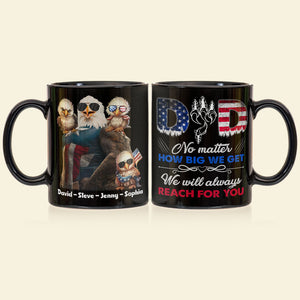 Eagle Dad We'll Always Reach For You, Personalized Mug, Gift For Dad - Coffee Mug - GoDuckee