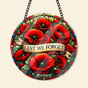 Personalized Poppy Flower Suncatcher Ornament 44acqn240824 Lest We Forget - Ornament - GoDuckee