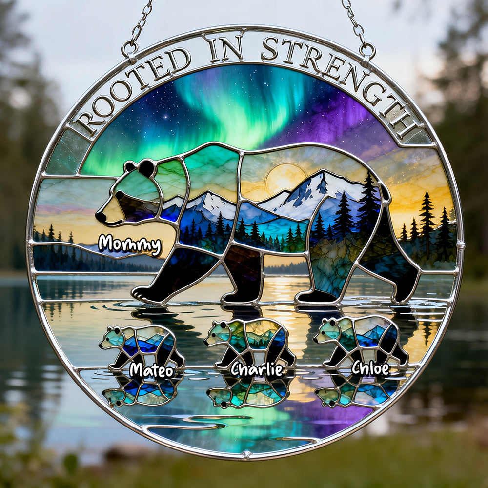 Aurora Bear Mom Tribal Suncatcher - Personalized Gifts For Moms 01QHDT190326 - Ornament - GoDuckee
