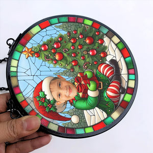 Custom Photo Gifts For Kids Christmas Stained Glass Suncatcher Ornament 03totn060924 - Ornament - GoDuckee