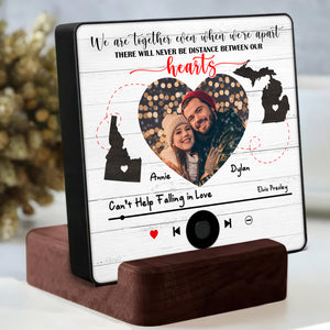 Custom Music & Photo For Couple Music Fridge Magnet Long Distance 04XQLU271224 - Fridge Magnet - GoDuckee