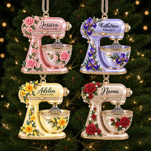 Birth Month Flower Baking Mixer Ornament - Personalized Christmas Gifts For Baking Lovers 02qhdt120926 - Ornament - GoDuckee