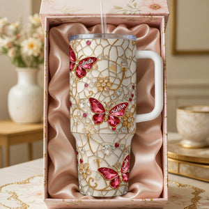 Sparkling Butterfly Floral 40oz Tumbler - Personalized Gifts For Mom 03kimg180326 - Tumbler Cup - GoDuckee