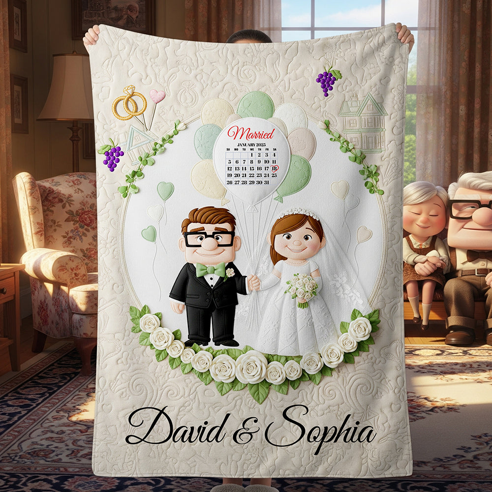Romantic Couple Wedding Blanket Personalized Gifts For Couple 05OHDT250625 - Blanket - GoDuckee