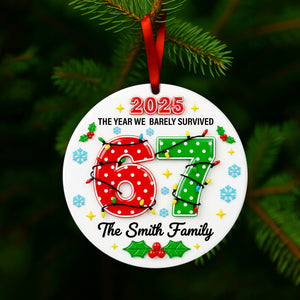 Family Survival Year Ceramic Ornament - Personalized Gift For Family 02HULU191125 - Ornament - GoDuckee
