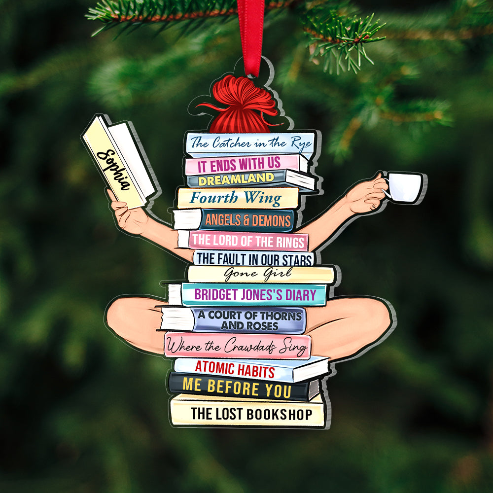 Gift For Book Lovers, Personalized Reading Girl Ornament, Christmas Gifts - Ornament - GoDuckee