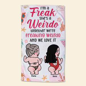 Freaking Weirdo Funny Personalized Beach Towel, Gift For Friends - Beach Towel - GoDuckee