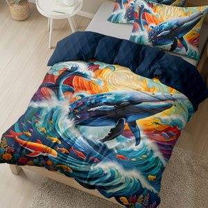Gift For Whale Lovers Quilt Bed Set 03HULU210125 - Blanket - GoDuckee