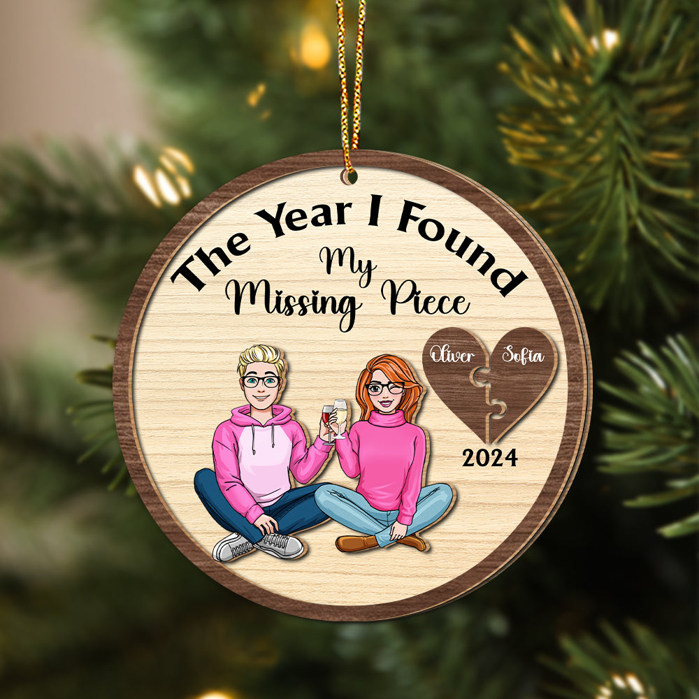 Personalized Gifts For Couple Wood Ornament Christmas 01XQMH141024HH - Ornament - GoDuckee