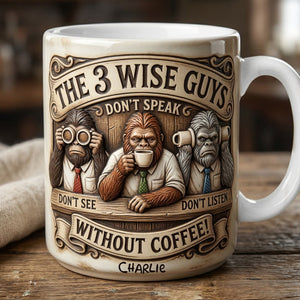 Sasquatch 3 Wise Guys Coffee Mug - Personalized Gifts For Coworker 01palu240326 - Coffee Mug - GoDuckee