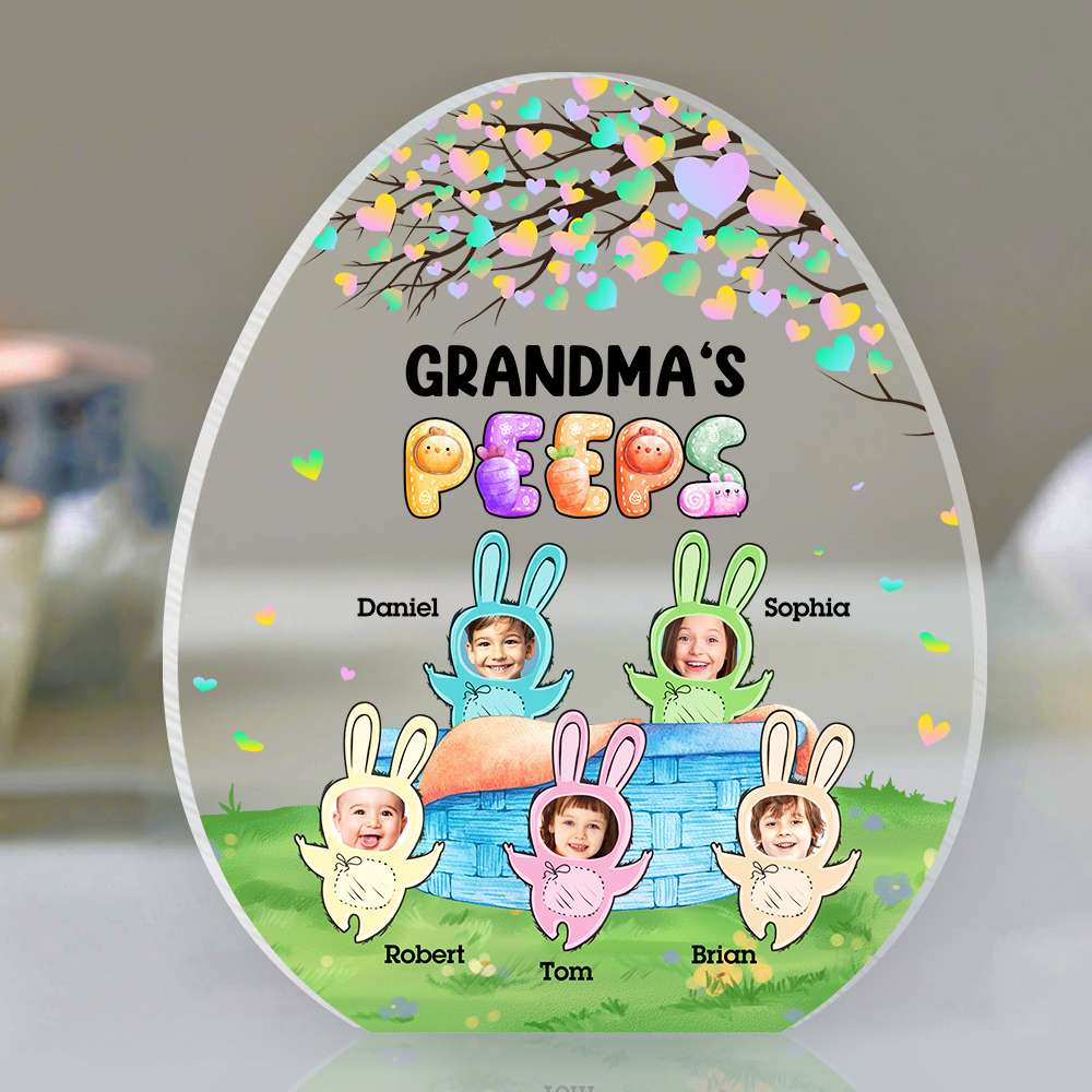 Custom Photo Gifts For Grandma Acrylic Shape Plaque Bunny Kids 01QHDT190224 - Shaped Plaques - GoDuckee