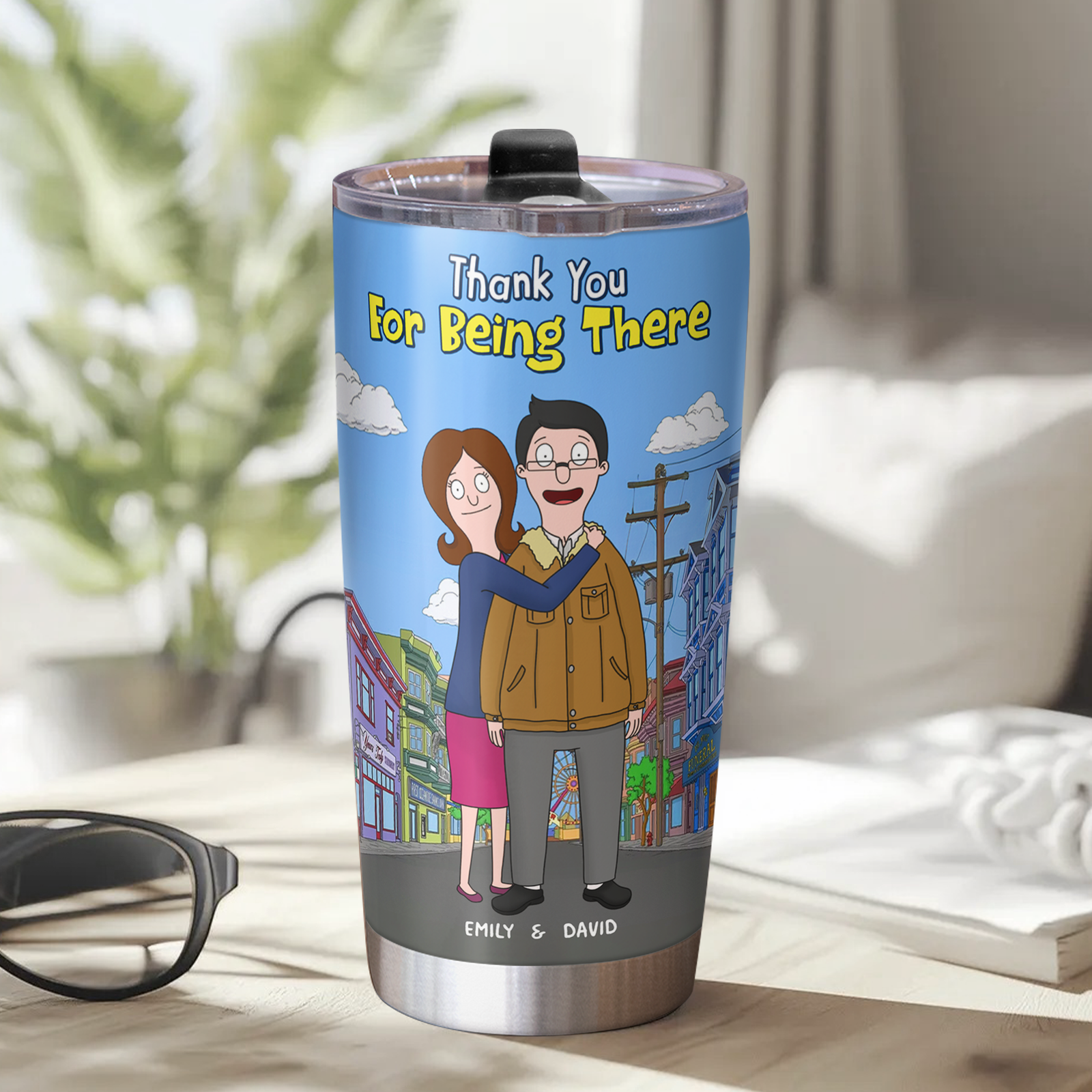 Personalized Gifts For Couple Tumbler 03tgpu060325hg Thank You For Being There - Tumbler Cup - GoDuckee