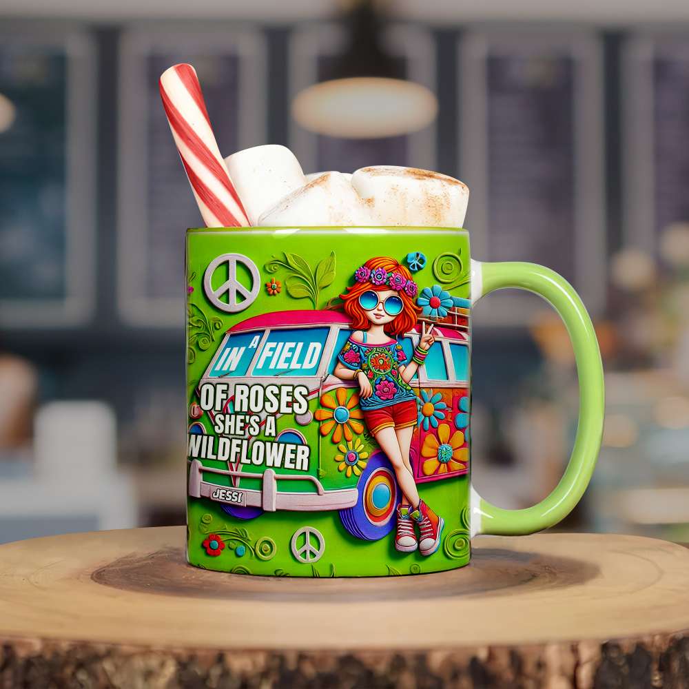 Personalized Gifts For Her Accent Mug, Hippie Style 02TGLU161224 - Coffee Mug - GoDuckee