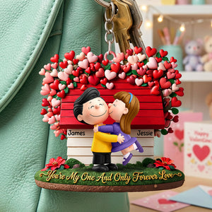 Lovely Kissing Couple Keychain - Personalized Gifts For Couple 02huta290126 - Keychains - GoDuckee