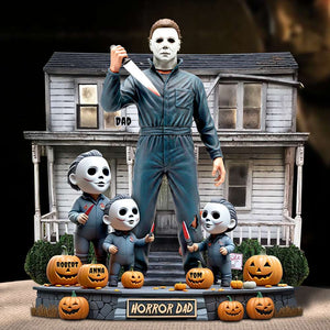 Horror Dad Slay Acrylic Plaque Personalized Gifts For Dad 03QHDT030525 - Shaped Plaques - GoDuckee