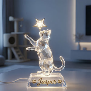Charming Cat Standing Up Light Box, Personalized Gifts For Cat Lovers 04qhdt251225 - Light Box - GoDuckee
