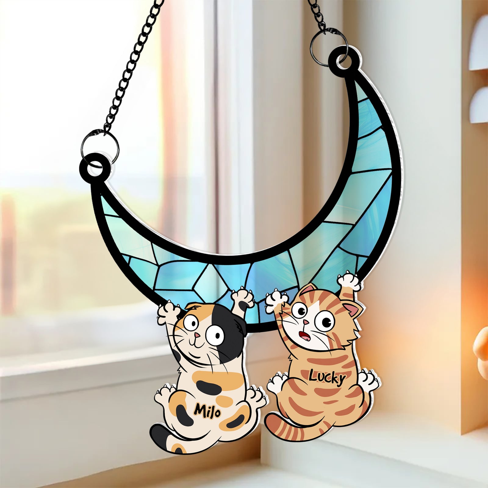 Personalized Gifts For Cat Lovers Suncatcher Window Hanging Ornament 05qhqn250424 - Ornaments - GoDuckee