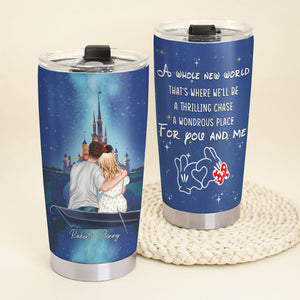 Romantic Couple, Love You Forever And Ever, A Wondrous Place For You And Me, Personalized Tumbler, Couple Gifts, Gifts For Her, Gifts For Him, 01pgpo250723tm - Tumbler Cup - GoDuckee