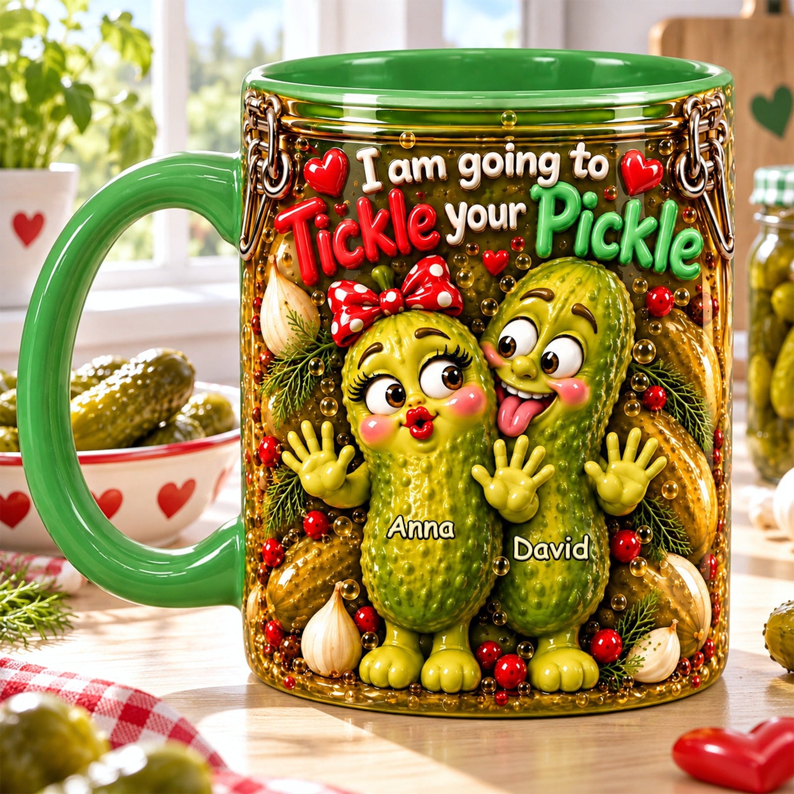 Naughty Pickle Couple Accent Mug - Personalized Christmas Gifts For Couples 04nalu261026 - Coffee Mug - GoDuckee