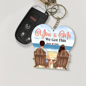 You And Me We Got This - Personalized Couple Beach Keychain - Gif For Couple - Keychains - GoDuckee