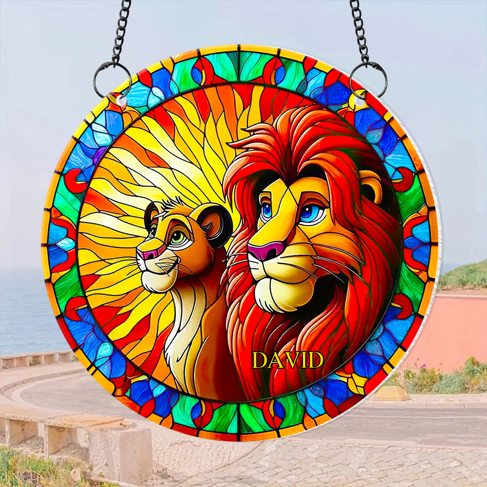 Personalized Gifts For Movie Fans, Lion King Father & Son Suncatcher Ornament 15ACDT060924 - Ornament - GoDuckee