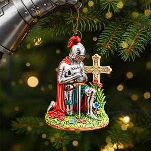 Kneeing Knight Ornament - Personalized Gifts For Christians 05huta300825 - Ornament - GoDuckee