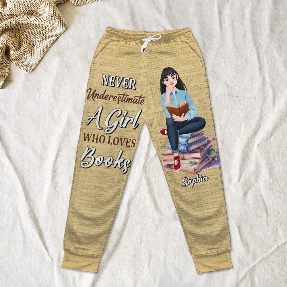 Personalized Gifts For Book Lovers Sweatpants 03ohtn171224pa Never Underestimate A Girl Who Loves Books - Shorts and Pants - GoDuckee